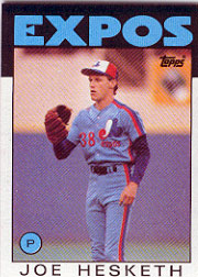 1986 Topps Baseball Cards      472     Joe Hesketh